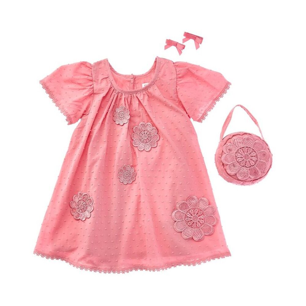 Shabby Chic Girls  3Pc Dress Set, Pink